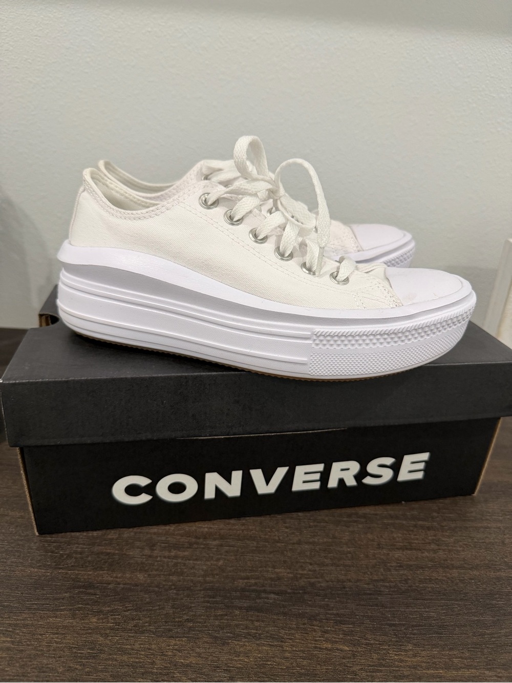 Converse White Platform Low Top Sneakers
